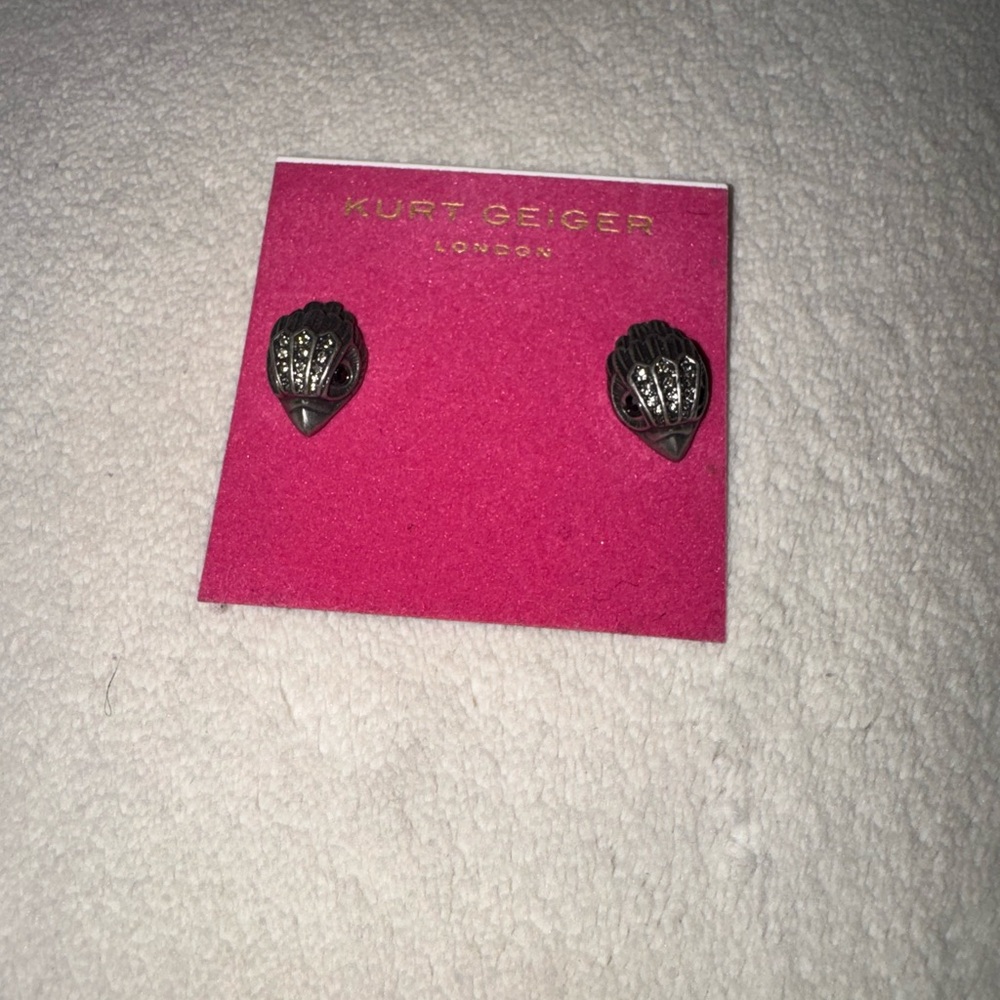 Kurt Geiger Black and Silver Shell Earrings